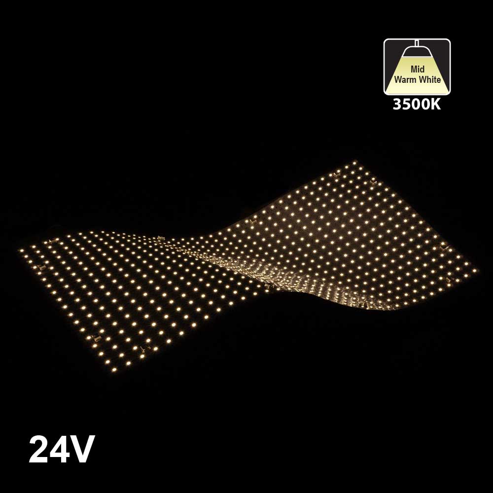 Flexible LED Backlighting Sheet for behind Stone and Glass, 24V 24W 3500K (Mid-Warm White)