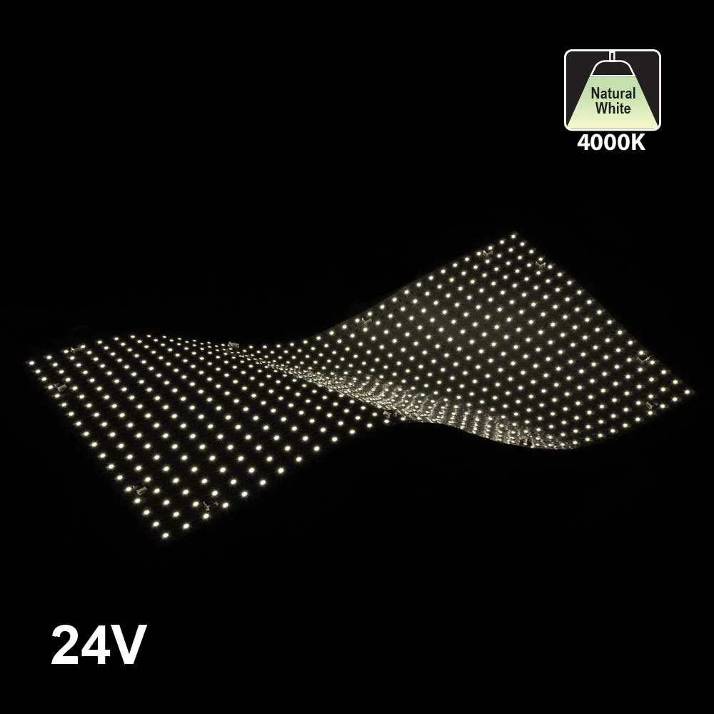 Flexible LED Backlighting Sheet for behind Stone and Glass, 24V 24W 4000K (Natural White)