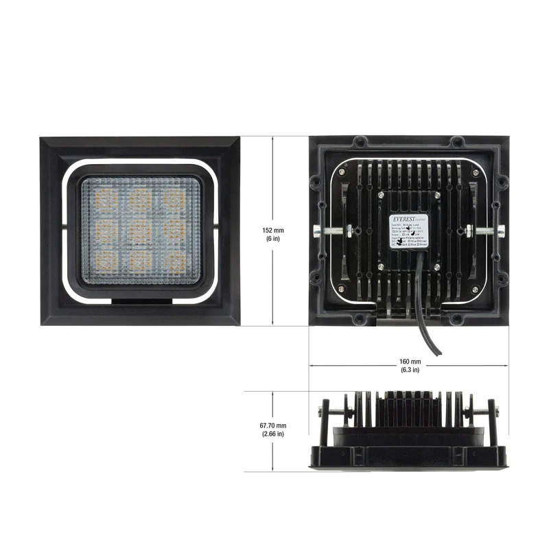 LED Flood light 11-36V 20W 3500K(Mid-Warm White) - Image 2