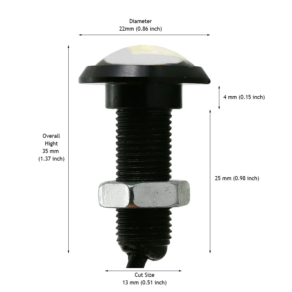 Flush Mount LED Bolt Beam Light Black WP, 9-16V 1W 5000K(Daylight) - Image 2