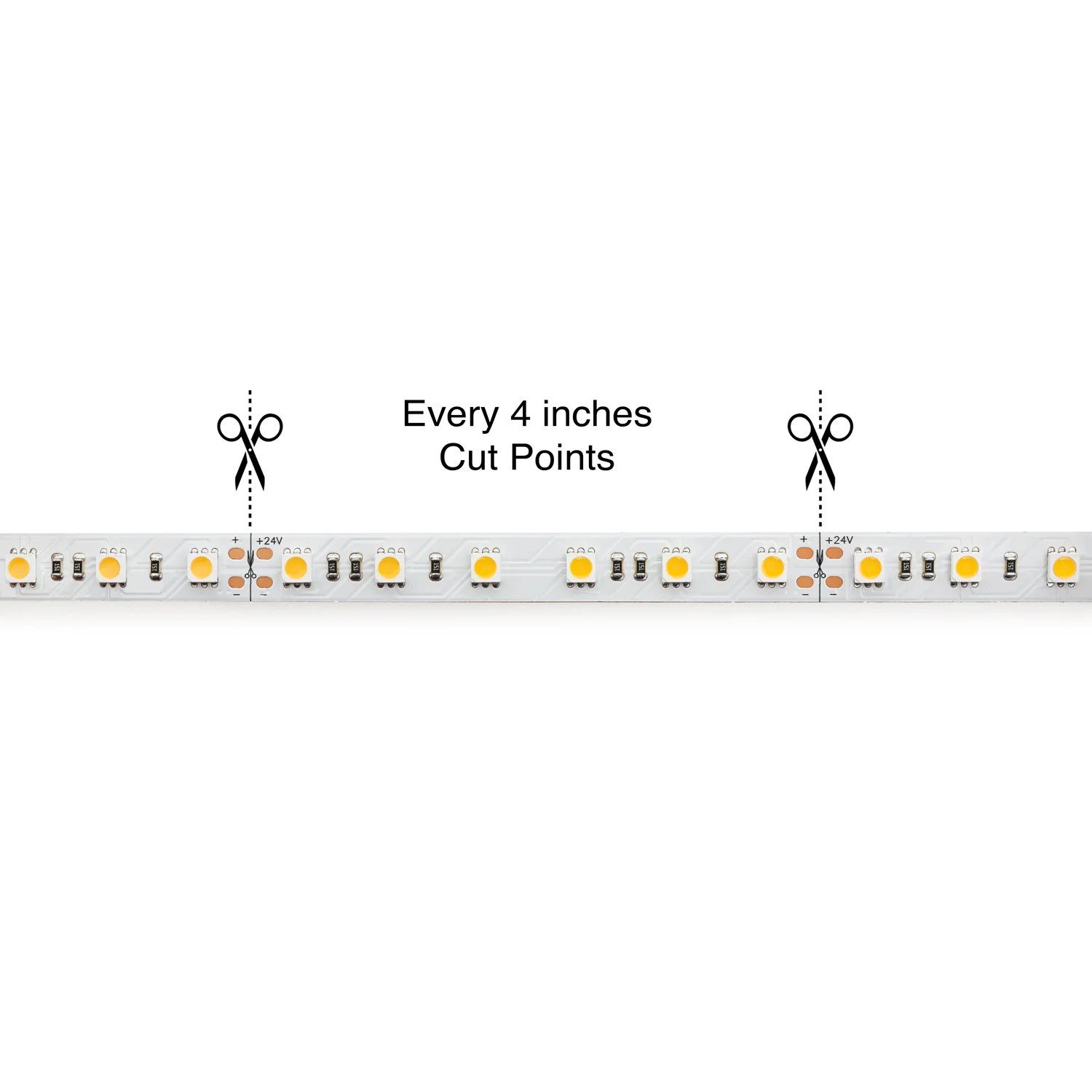 5M(16.4ft) Indoor LED Strip FS-5050-4000-60-24-NS, 24V 4.5(w/ft) 4000K(Natural White) - Image 2