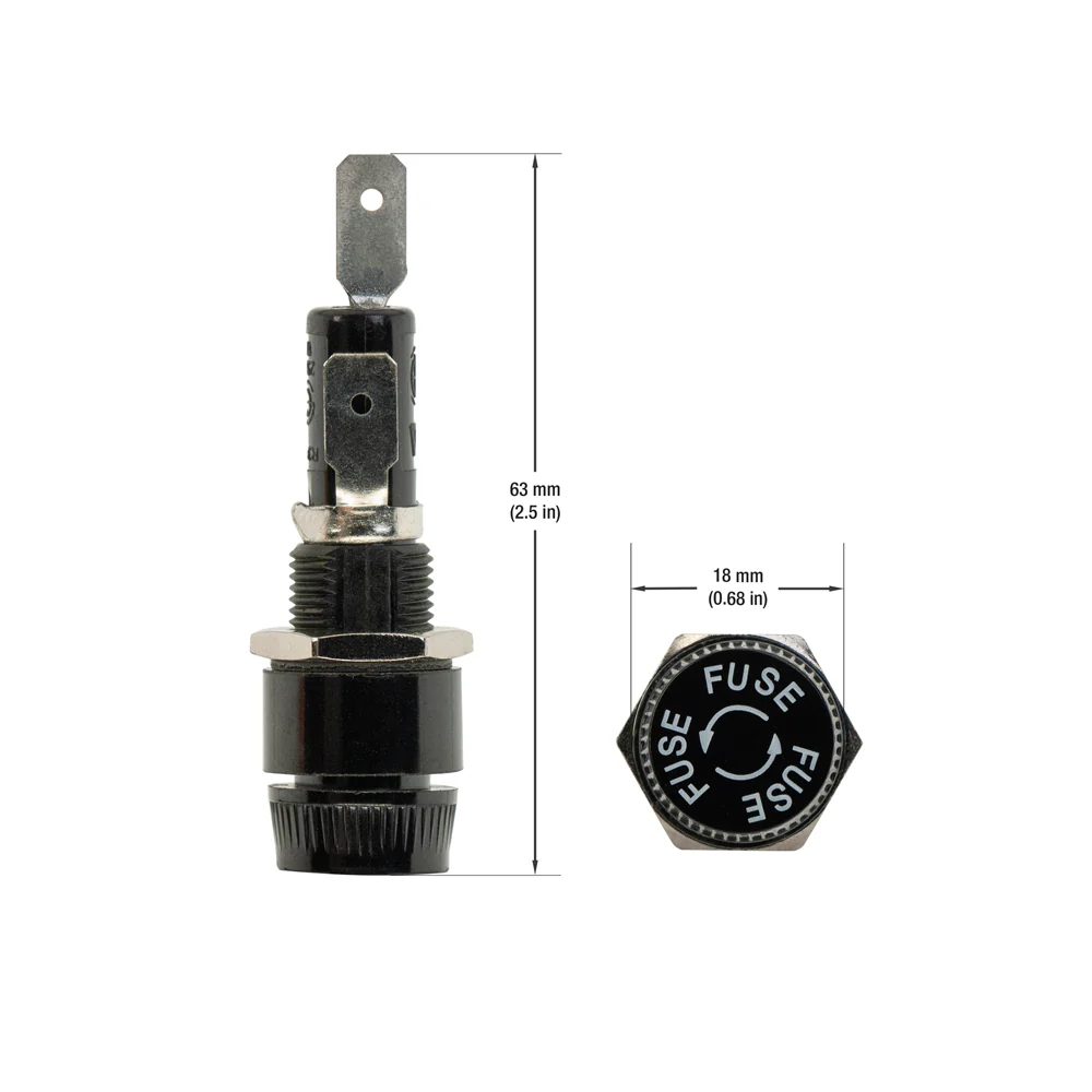 Mersen GPM Panel Mount Fuse Glass with Holder 10A 250V - Image 2
