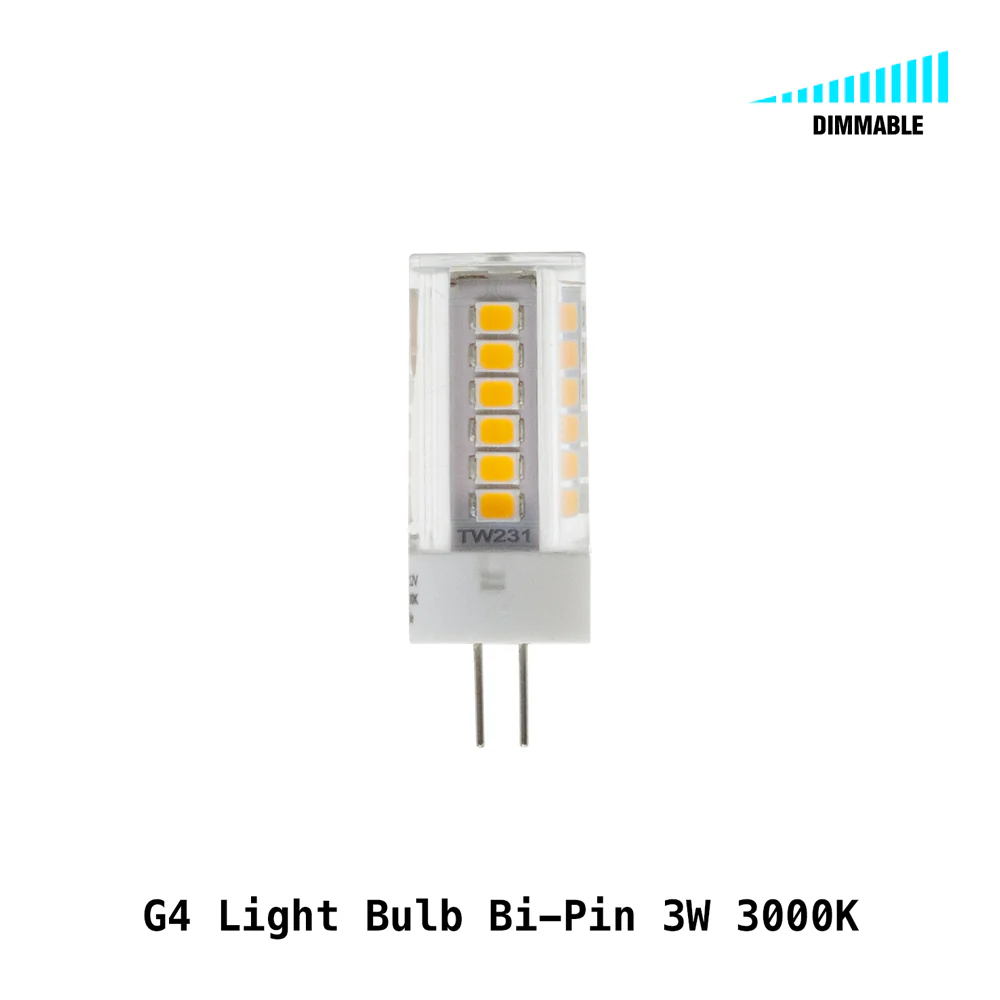 G4 Light Bulb Bi-Pin 12V 3W 3000K(Warm White) Dimmable