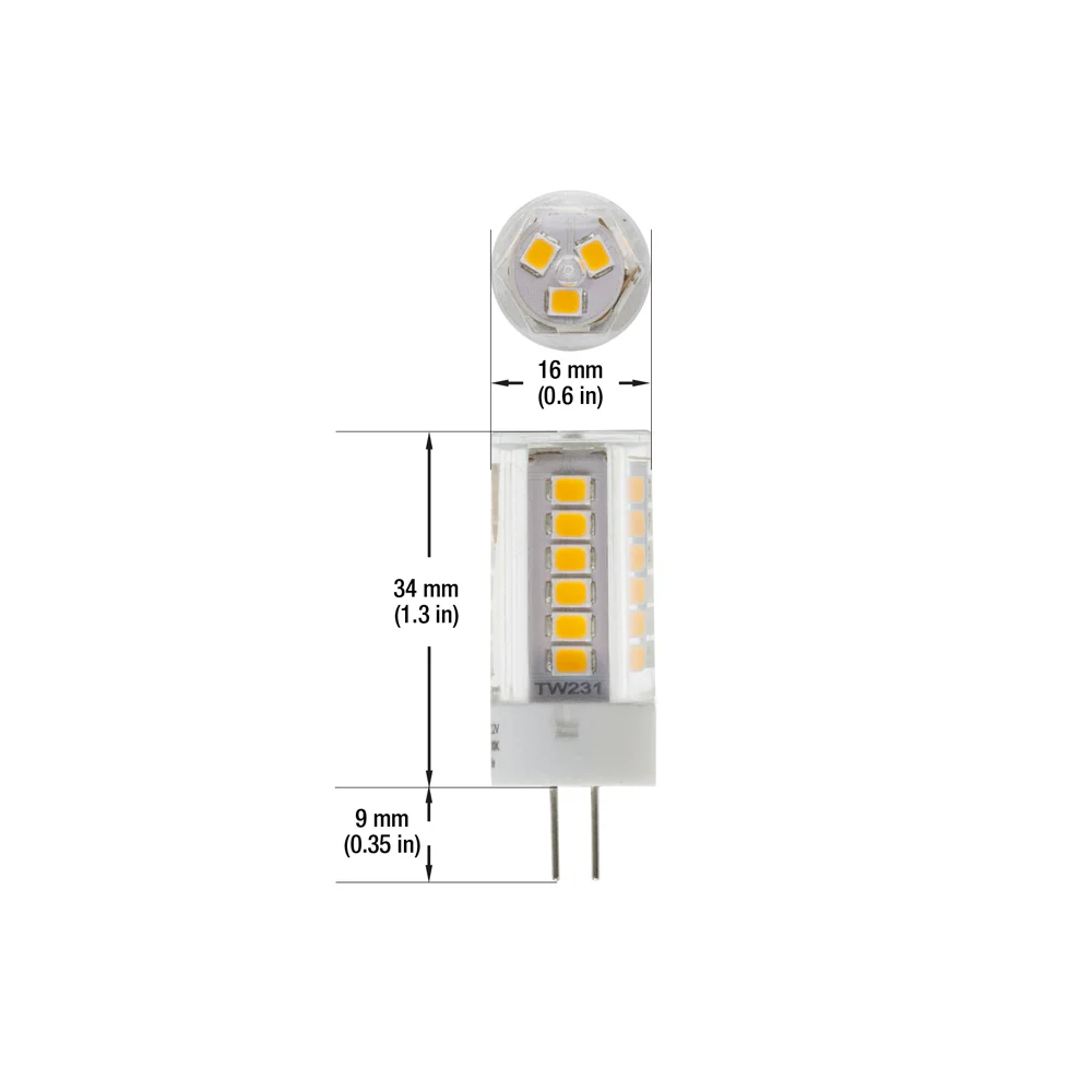G4 Light Bulb Bi-Pin 12V 3W 3000K(Warm White) Dimmable - Image 2