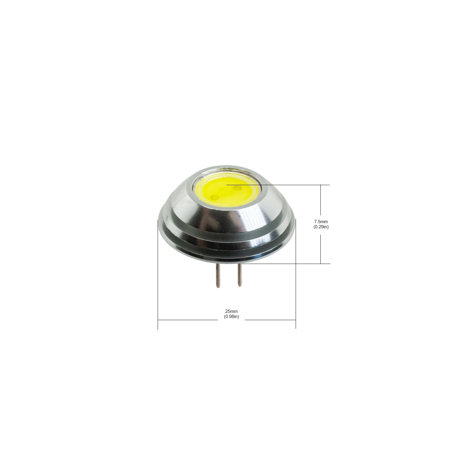 G4 Round COB Bi-Pin Disk LED 12V AC/DC 2W Cool White Back Pin - Image 2