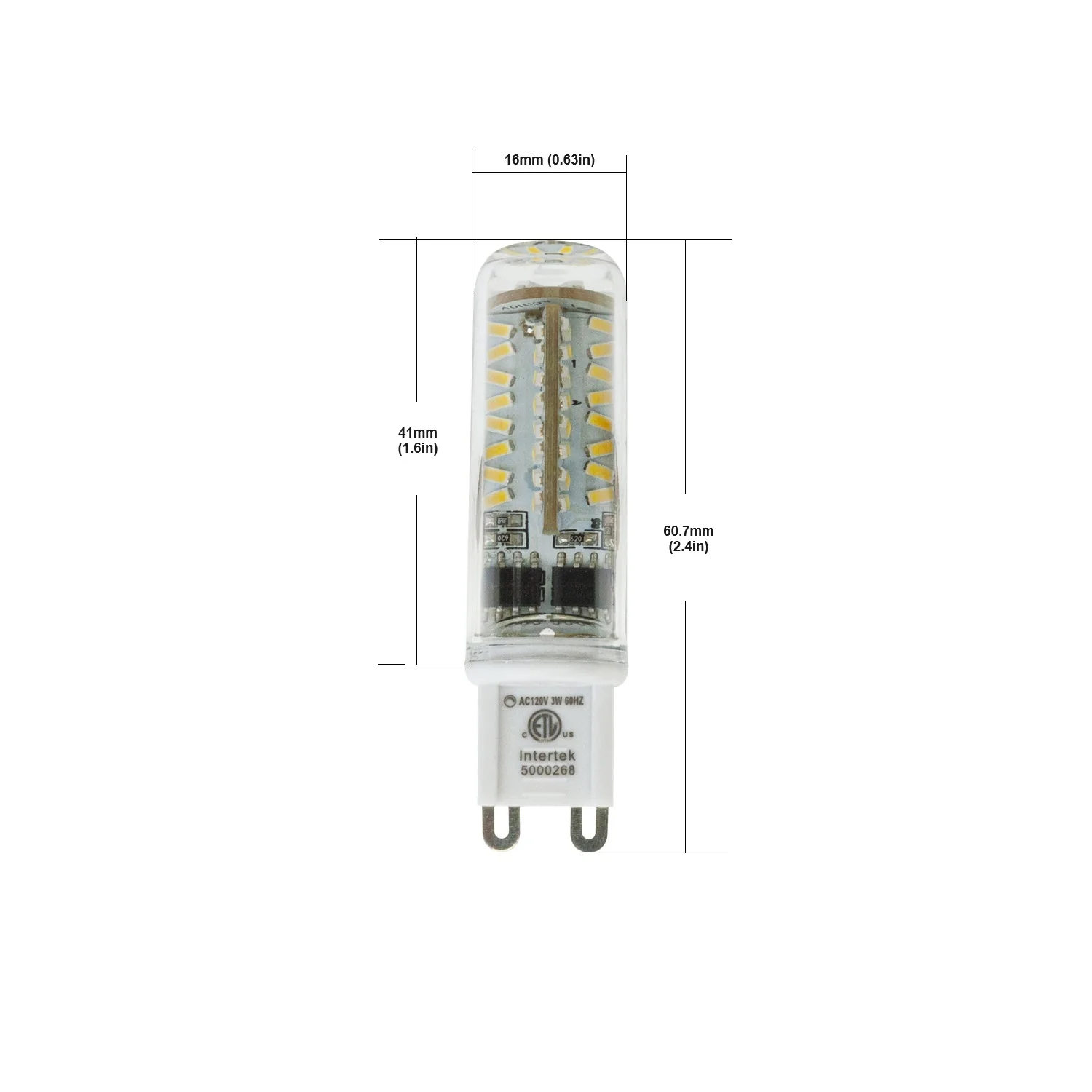 G9 LED Bi-pin Base Light Bulb, 120V 3W 6000K(Cool White) - Image 2
