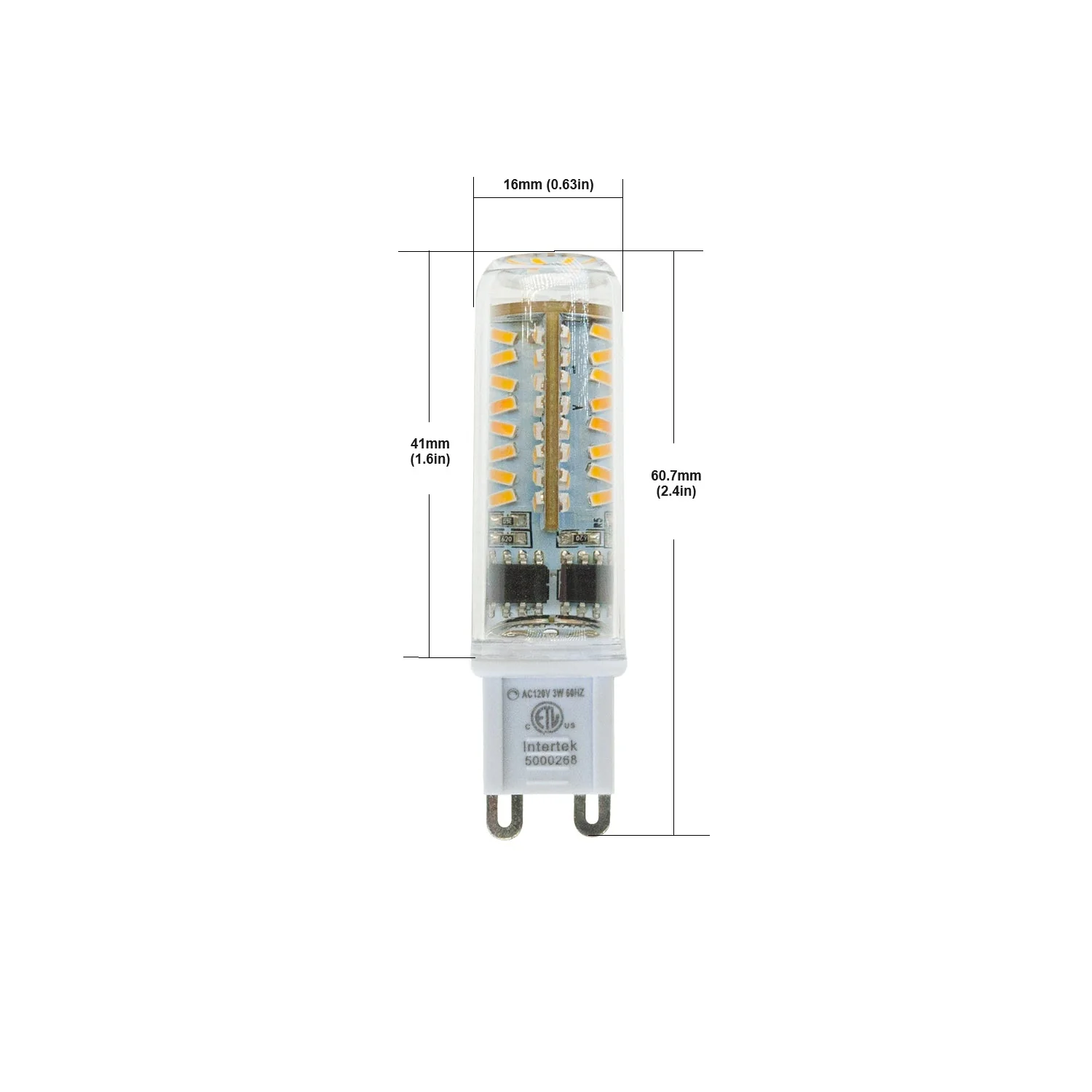 G9 LED Bi-pin Base Light Bulb, 120V 3W 3000K(Warm White) - Image 2