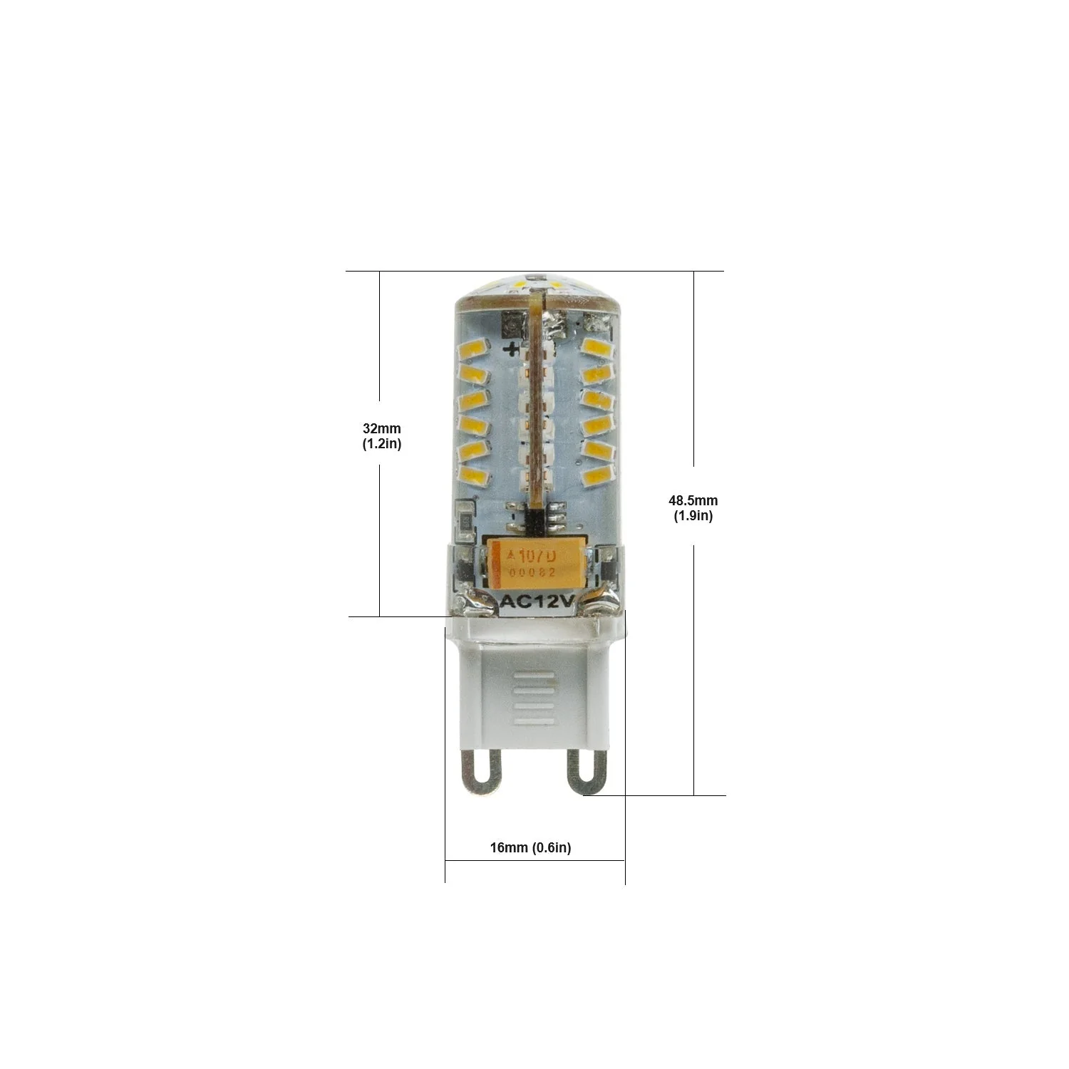 G9 LED Bi-pin Base Light Bulb, 12V 2W 6000K(Cool White) - Image 2