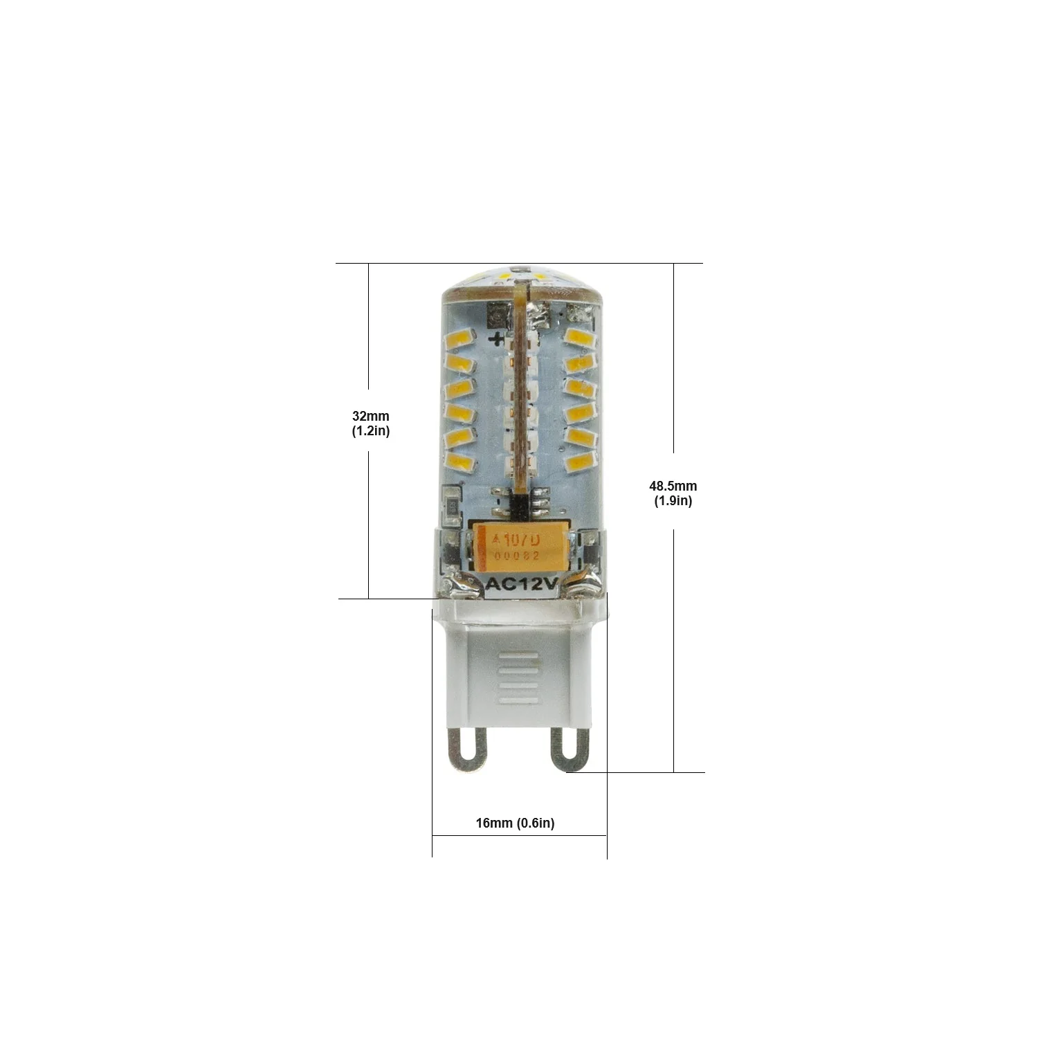 G9 LED Bi-pin Base Light Bulb, 12V 2W 3000K(Warm White) - Image 2
