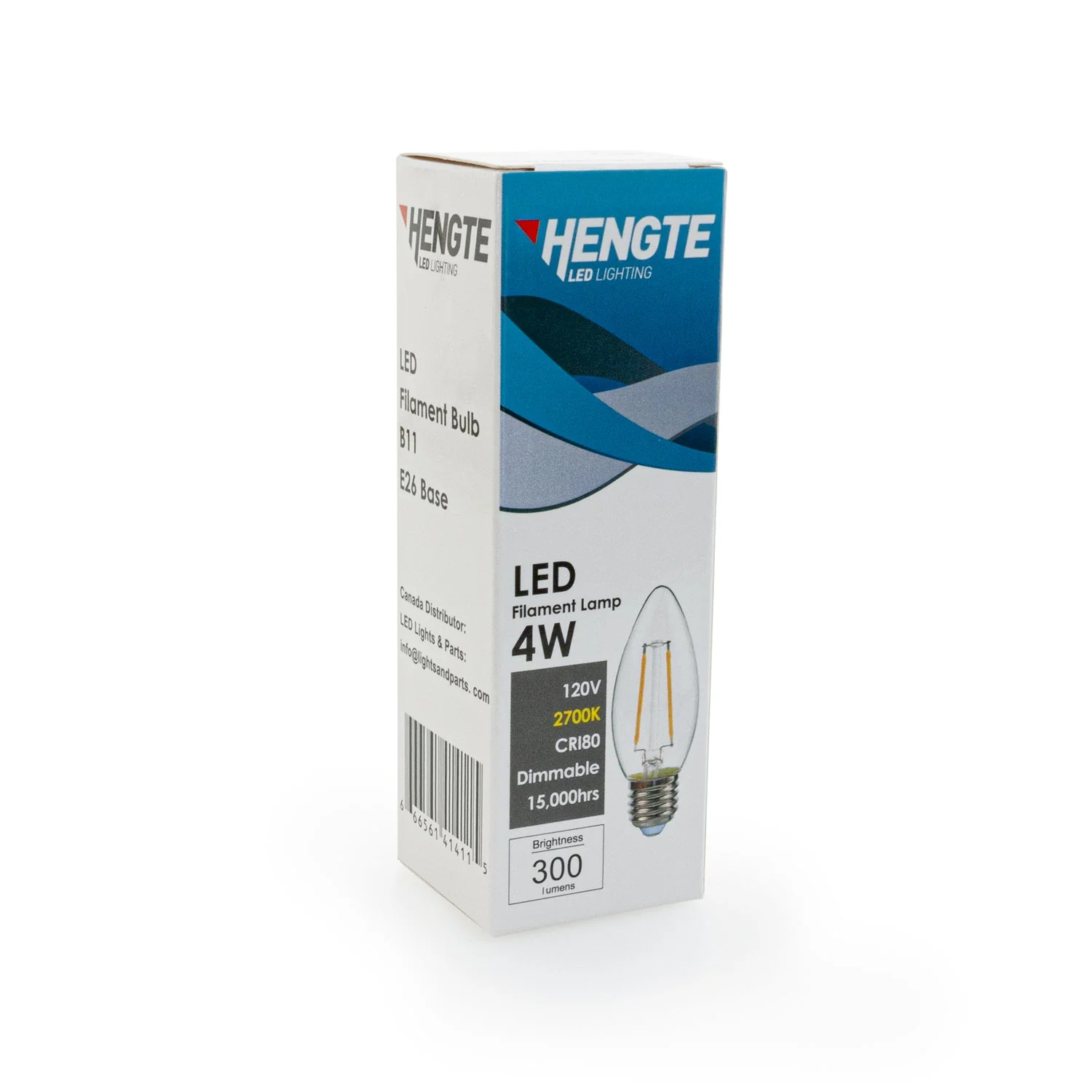 Hengte B11 LED Filament Bulb, 120V 4W 2700K(Soft White)