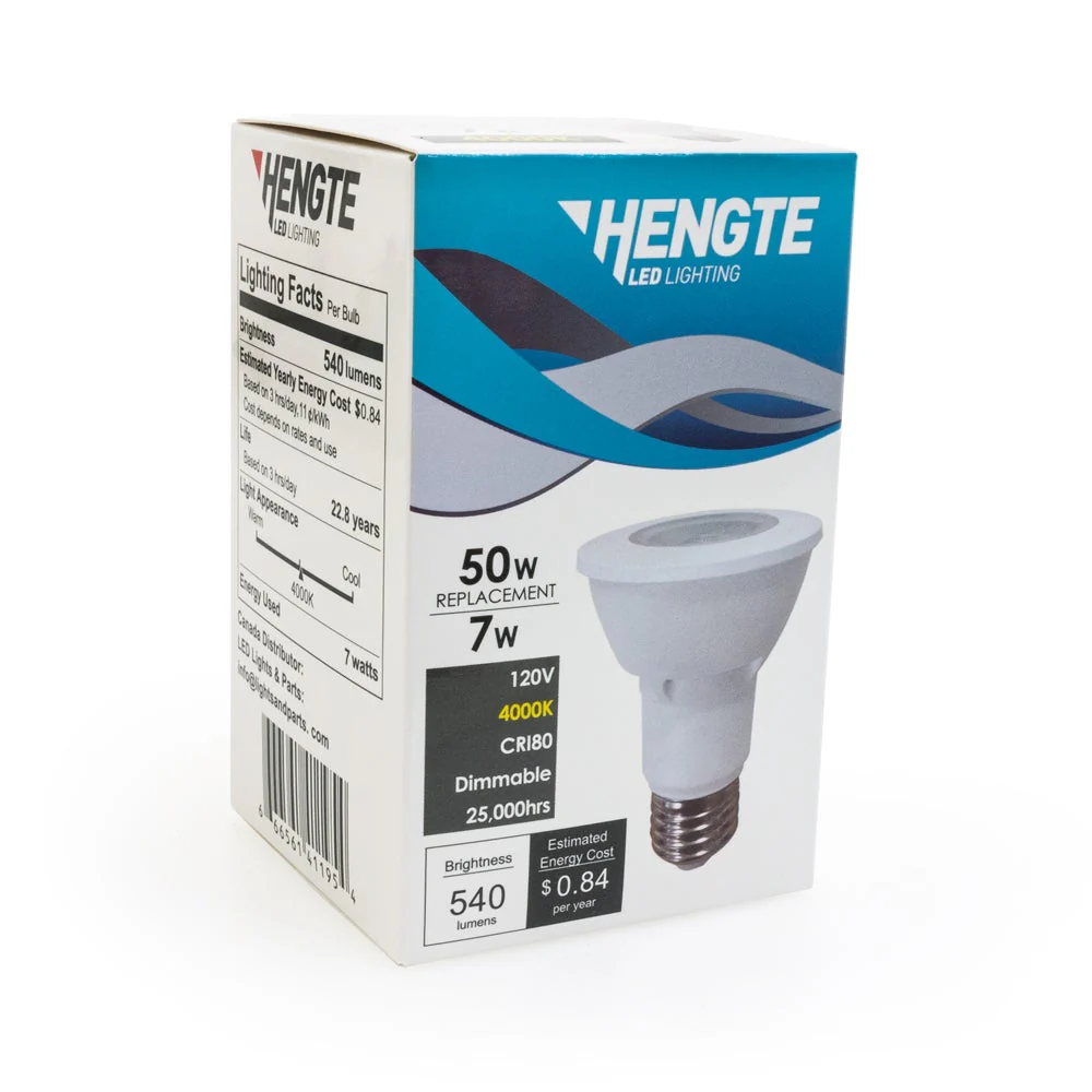Hengte PAR20 LED Bulb, 120V 7W Equivalent 50W 4000K(Natural White)