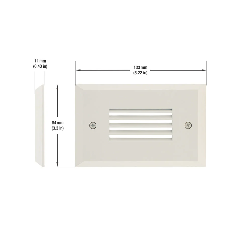 Horizontal RT05HV Single Gang LED Step Light/ Pathway Light, 100-240V or 12V 2W 3000K(Warm White) White - Image 2