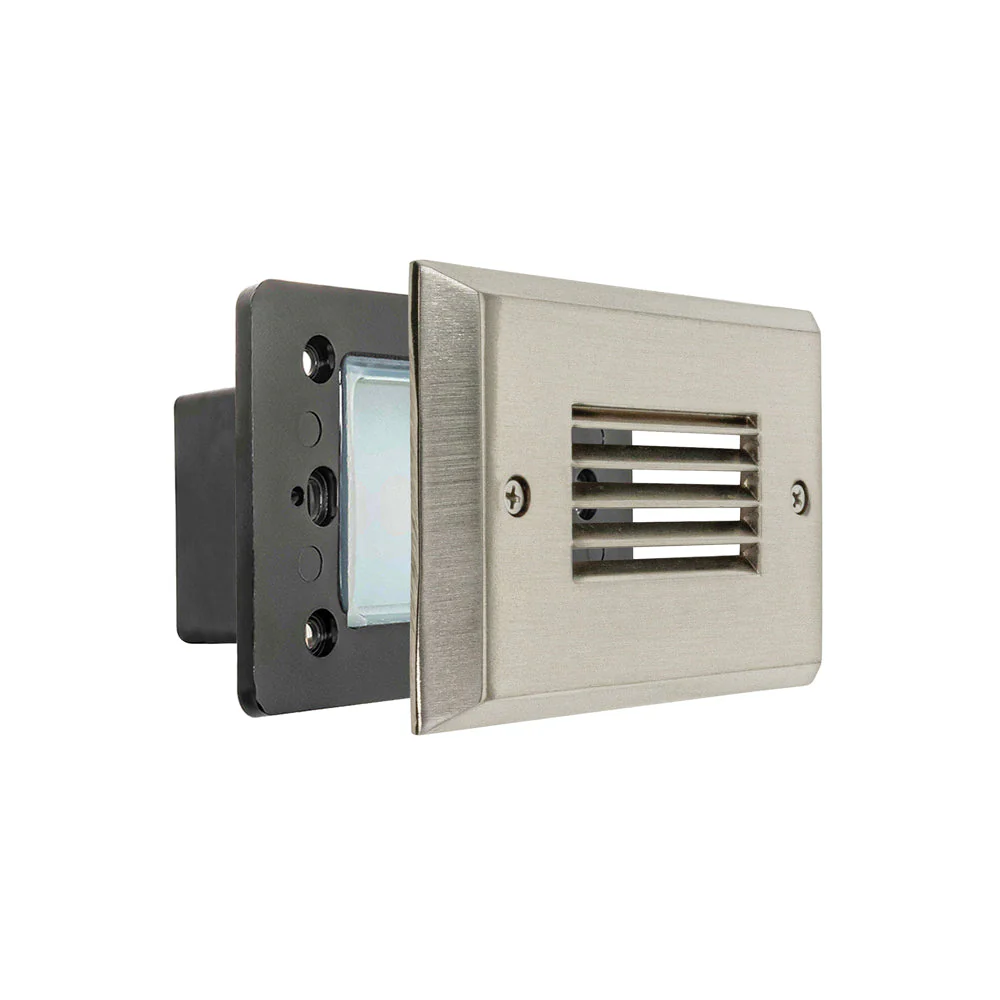Horizontal RT05HV Single Gang LED Step Light/ Pathway Light, 100-240V or 12V 2W 3000K(Warm White) Brushed Nickel - Image 4
