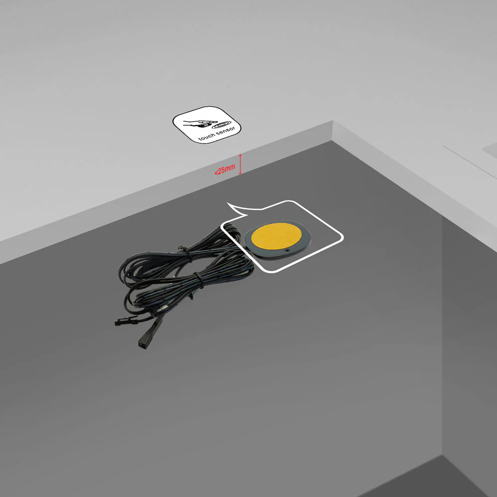 Invisible 9030 Touch Dimmer Sensor Switch for behind ceramic, wood, glass 12V-24V DC 5A 60W Black Color - Image 5