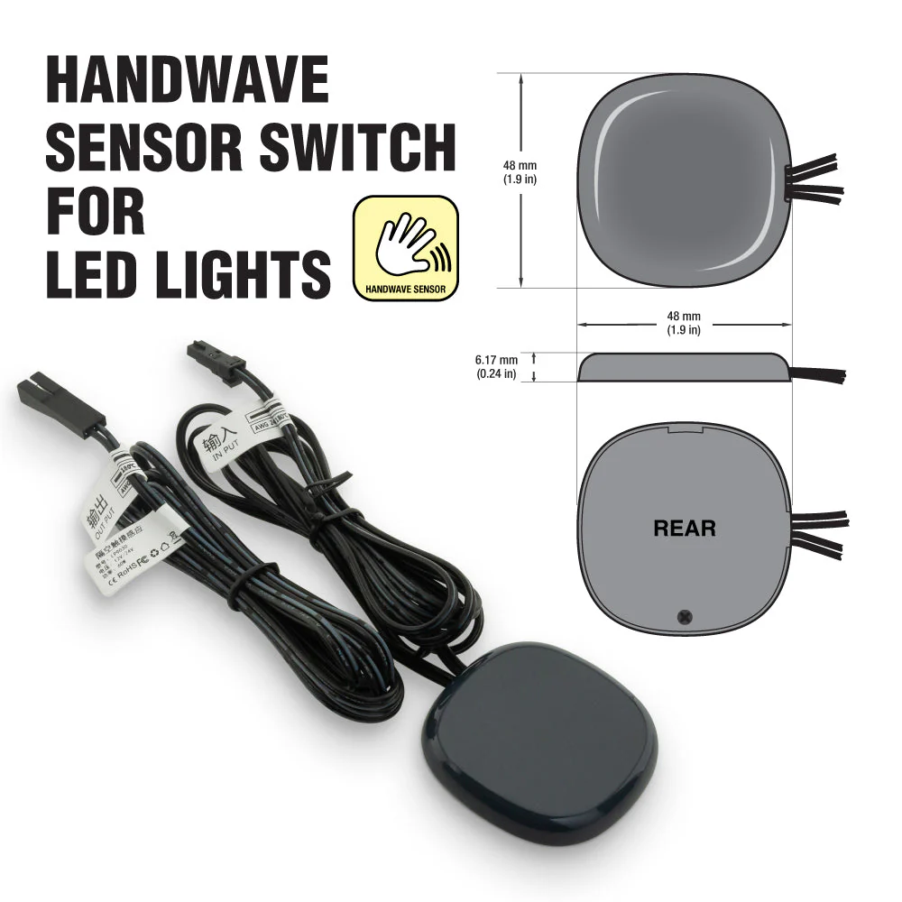 Invisible 5032 Handwave Sensor Switch for behind ceramic, wood, glass 12V-24V DC 5A 60W Black Color - Image 2