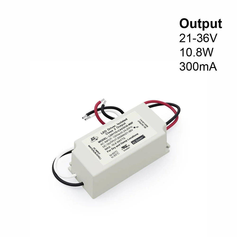LD011D-CA03036-M9F (LD009D-CU03036-M9) Constant Current LED Driver, 300mA, 21-36V11W