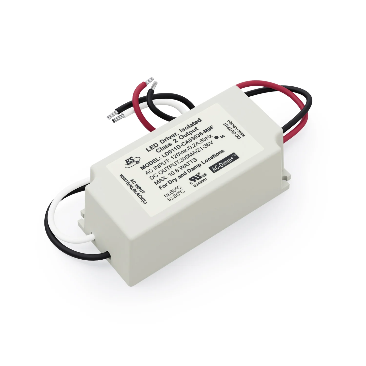 LD011D-CA03036-M9F (LD009D-CU03036-M9) Constant Current LED Driver, 300mA, 21-36V11W - Image 3