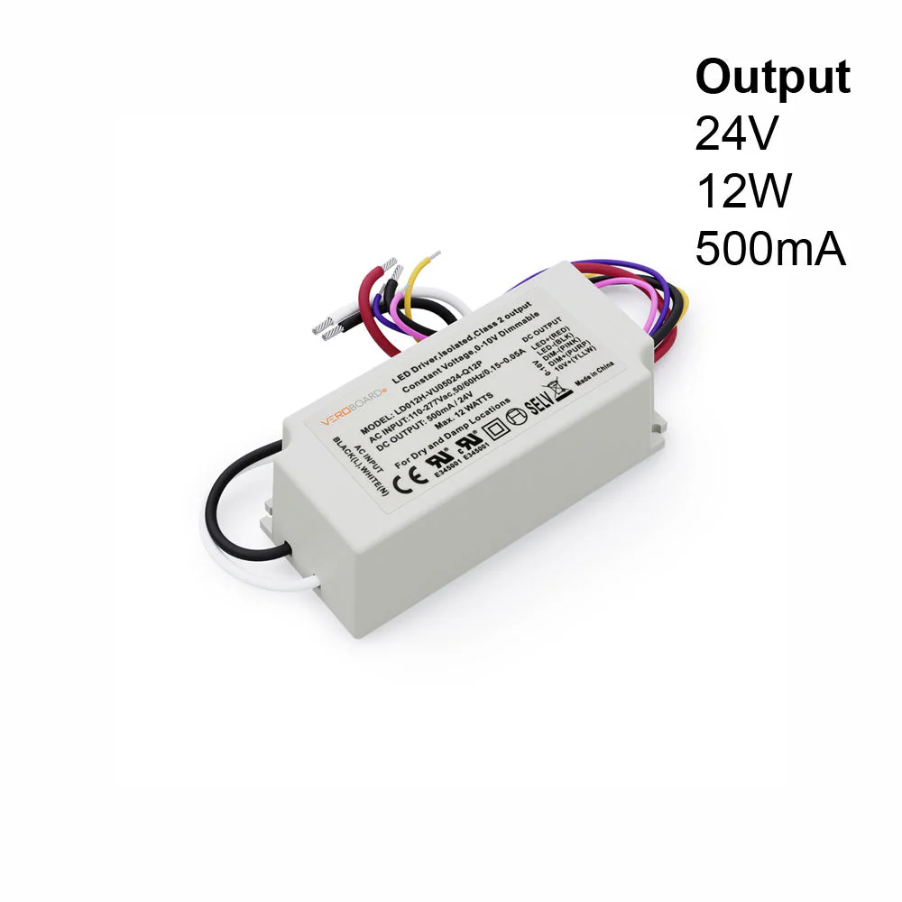 LD012H-VU05024-Q12P 0-10V Dimmable Constant Voltage LED Driver 24V 12W