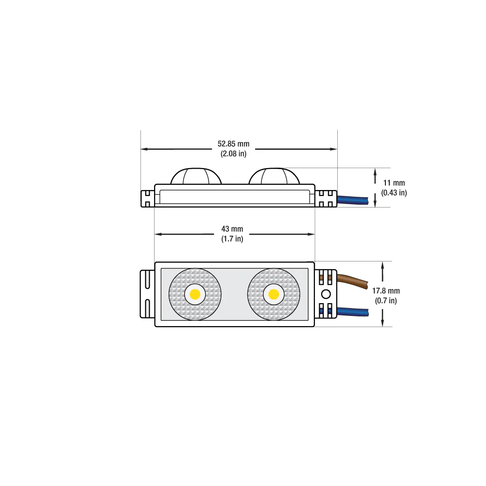 Outdoor Single LED Module, 110V 1.1W 2 LEDs, 3000K(Warm White) - Image 2