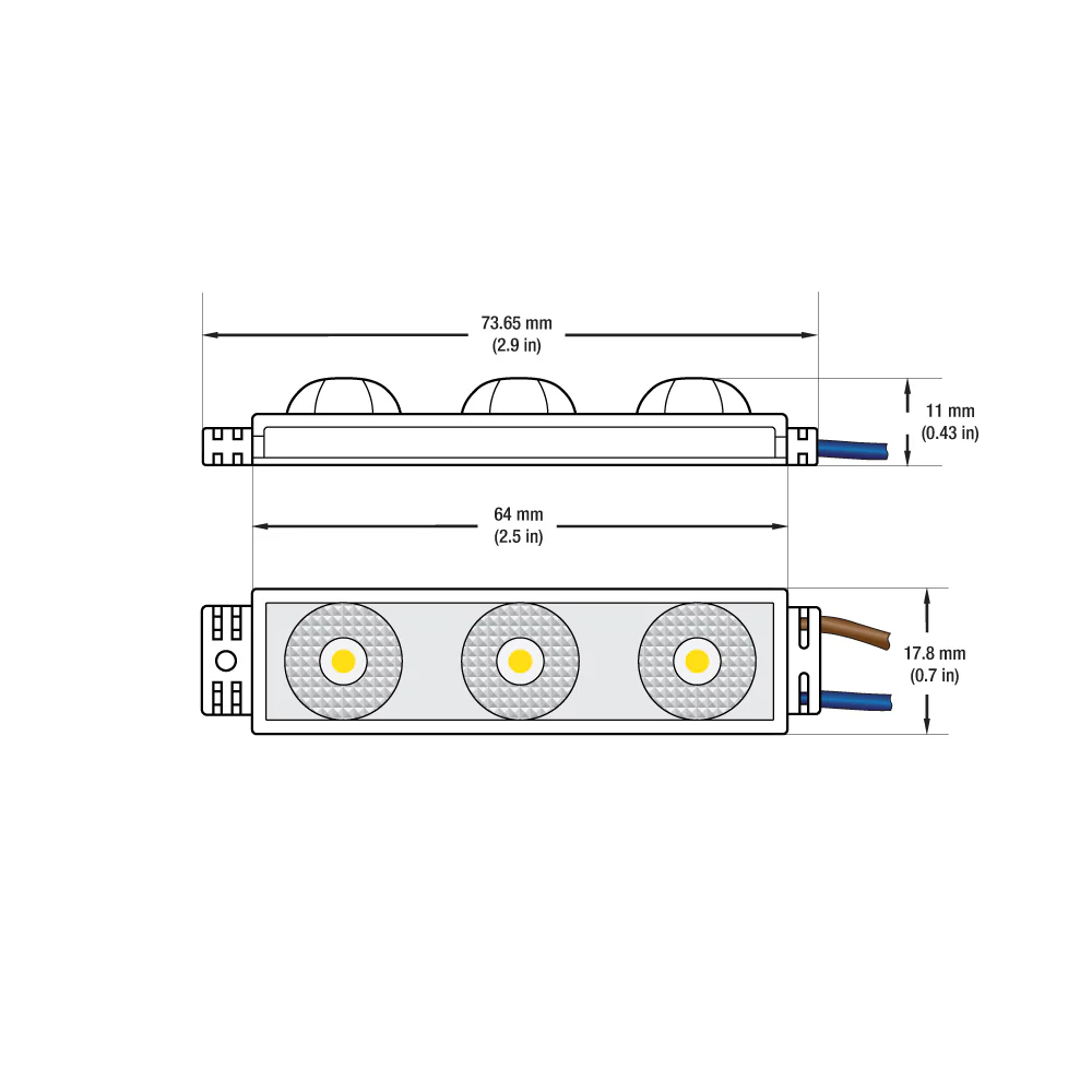 Outdoor Single LED Module, 110V 1.5W 3 LEDs, 3000K(Warm White) - Image 2