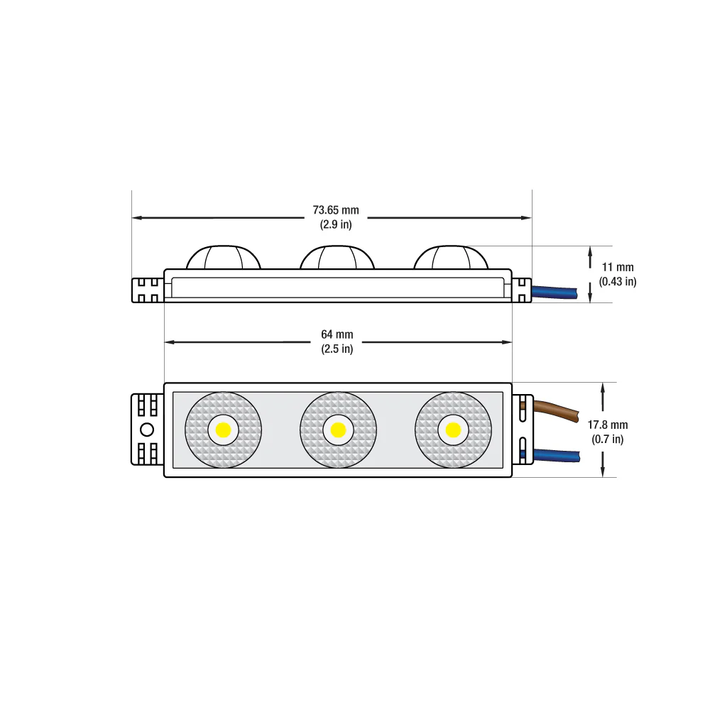 Outdoor Single LED Module, 110V 1.5W 3 LEDs, 6000K(Cool White) - Image 2
