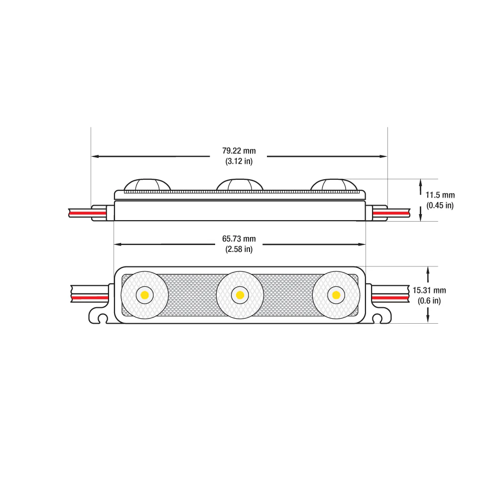 LED Backlighting for sign, 110V 1.5W/pcs 3 LEDs, 3000K (Pack of 50) - Image 2