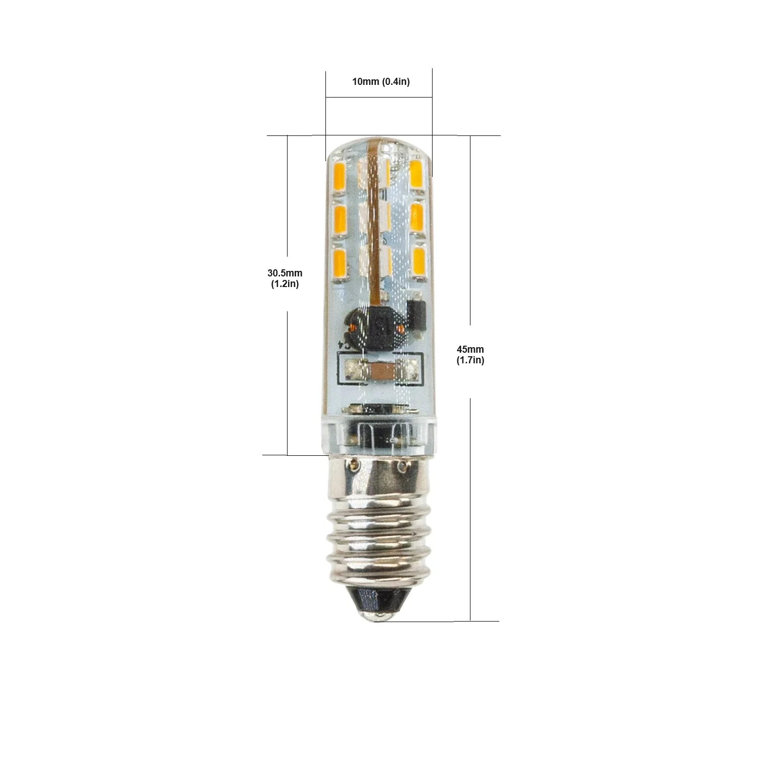 E10 base Corn LED Bulb, 6V 1W 3000K(Warm White) - Image 2