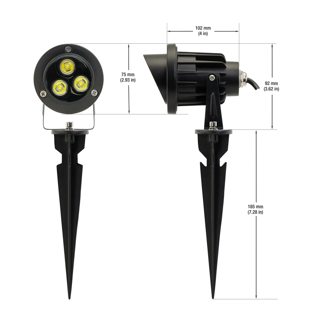 LED Landscaping Light 3 x 1W Spot Light, 12V 3W 6000K(Cool White) - Image 2