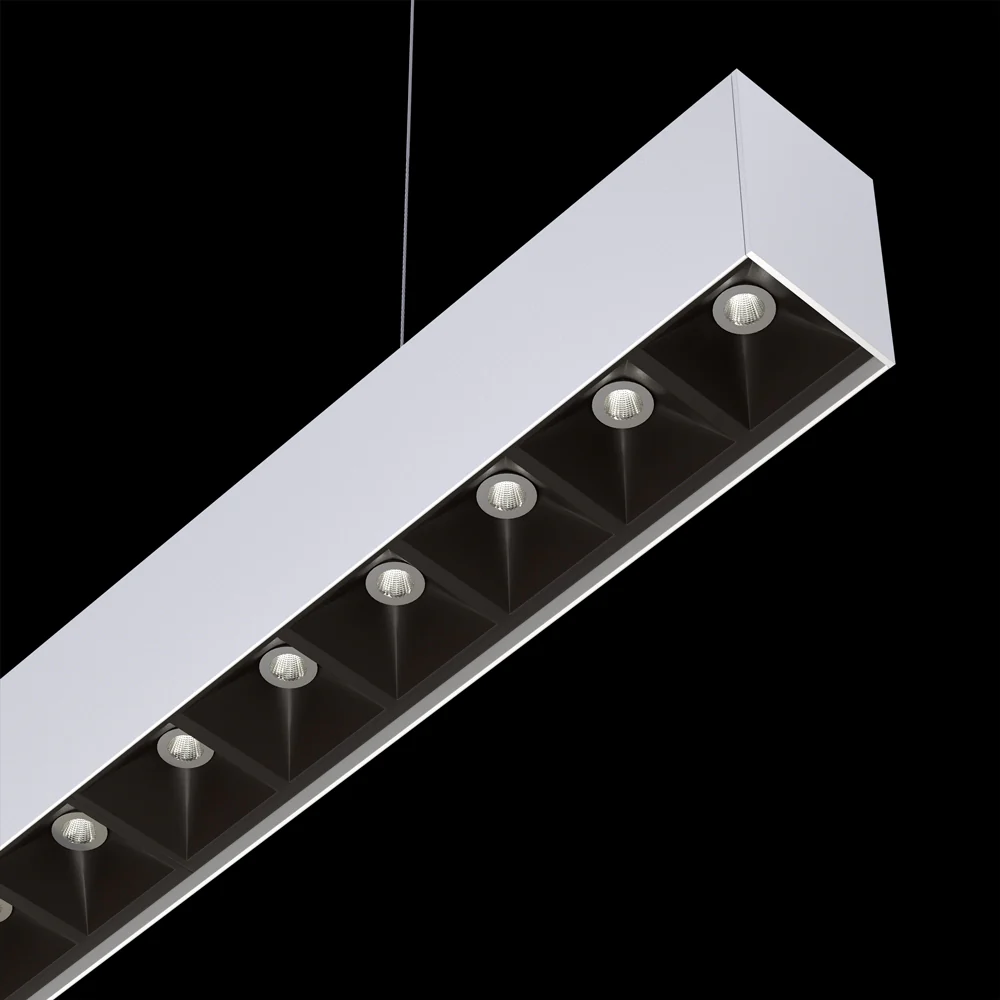 LED Low Glare Linear Suspension Light 4ft, 100-277V 38W 3000K(Warm White) - Image 4