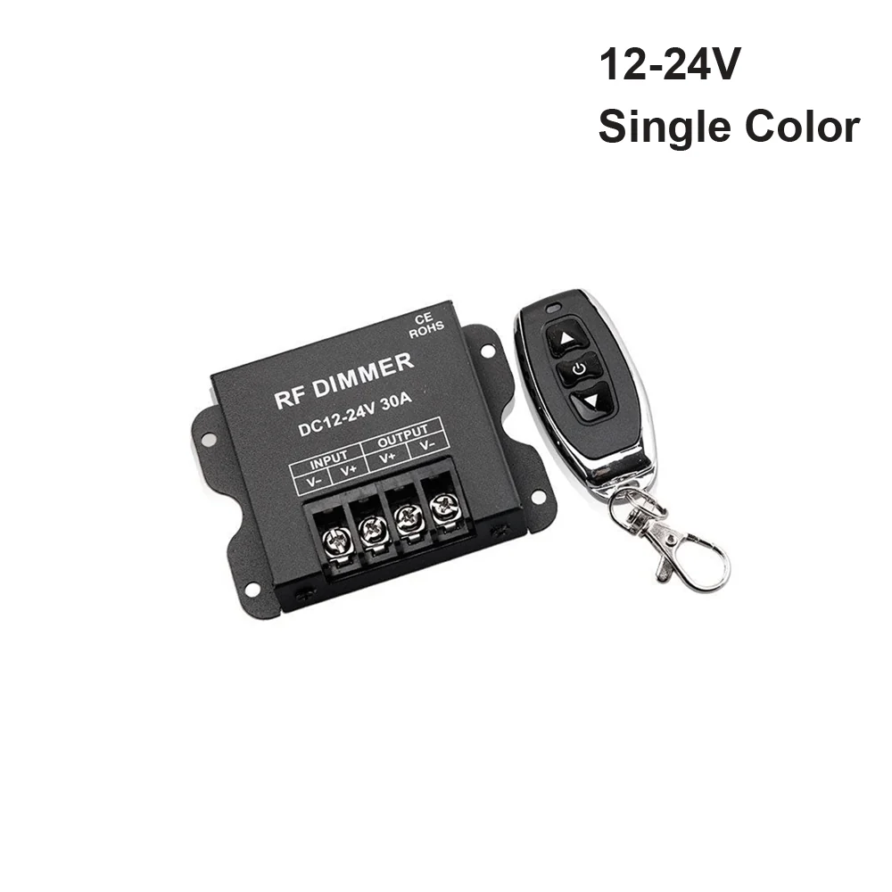 LED Controller Single Color RF Dimmer DC12V-24V 30A with Remote