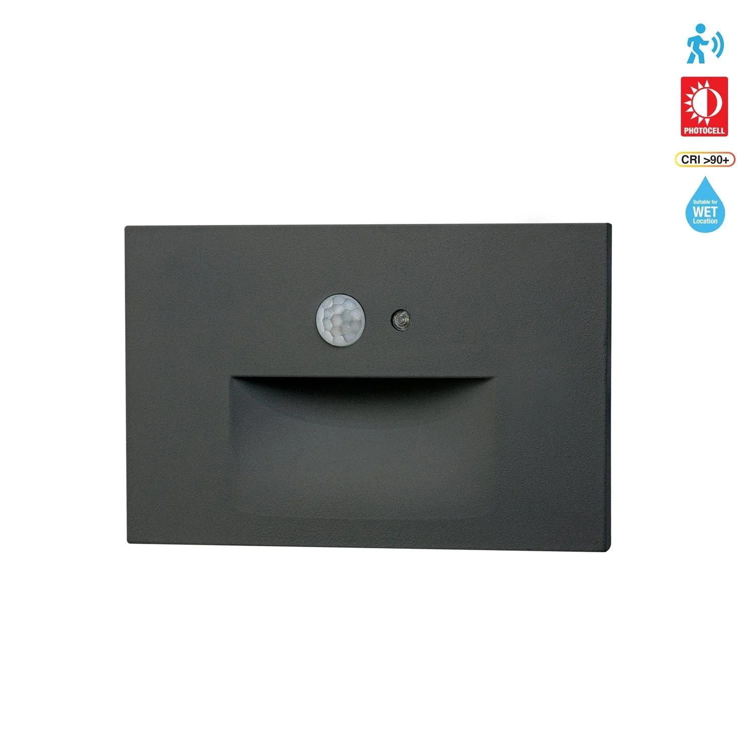 LSD033KBK LED Step Light with PIR Motion Sensor and Dusk to Dawn Photocell Horizontal, 120V 3W 3000K(Warm White) - Image 3