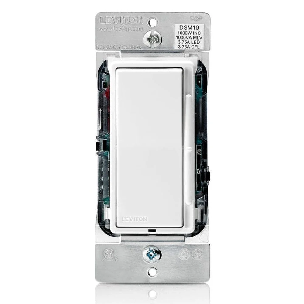 Leviton DSM10 1000w Decora Universal Rocker Dimmer with Slide Bar