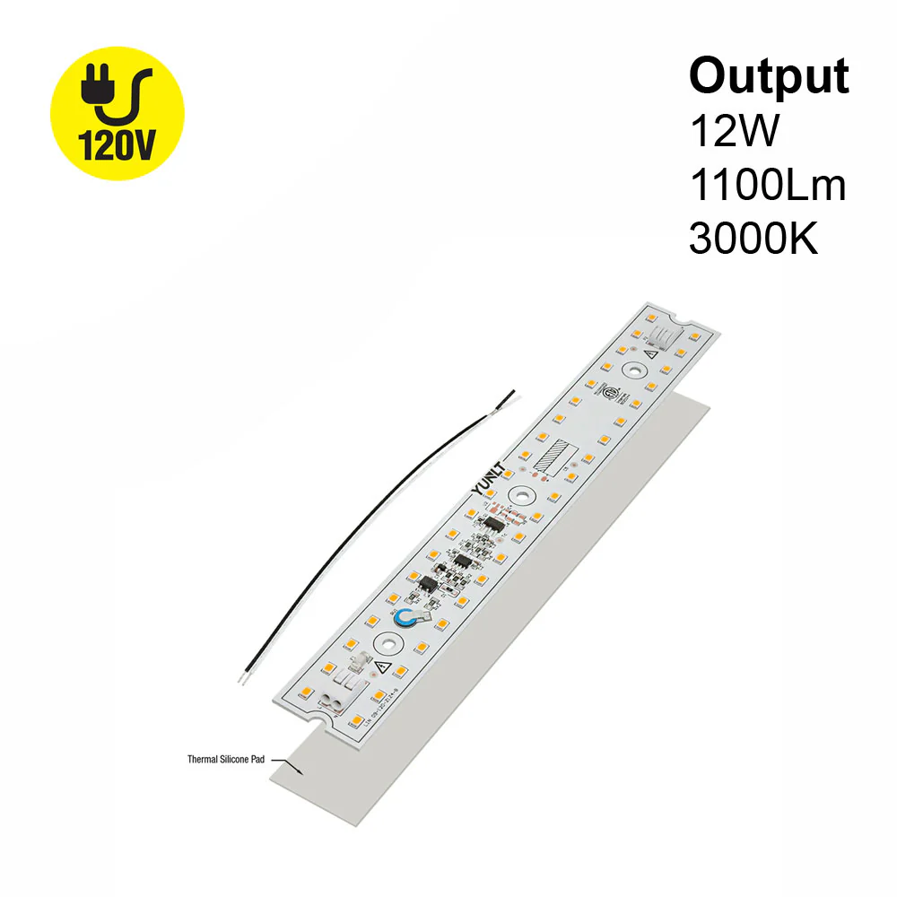 9 inch Linear LED Module Driverless Engine LIN 09-012W-930-120-S3-Z1B, 120V 12W 3000K(Warm White)
