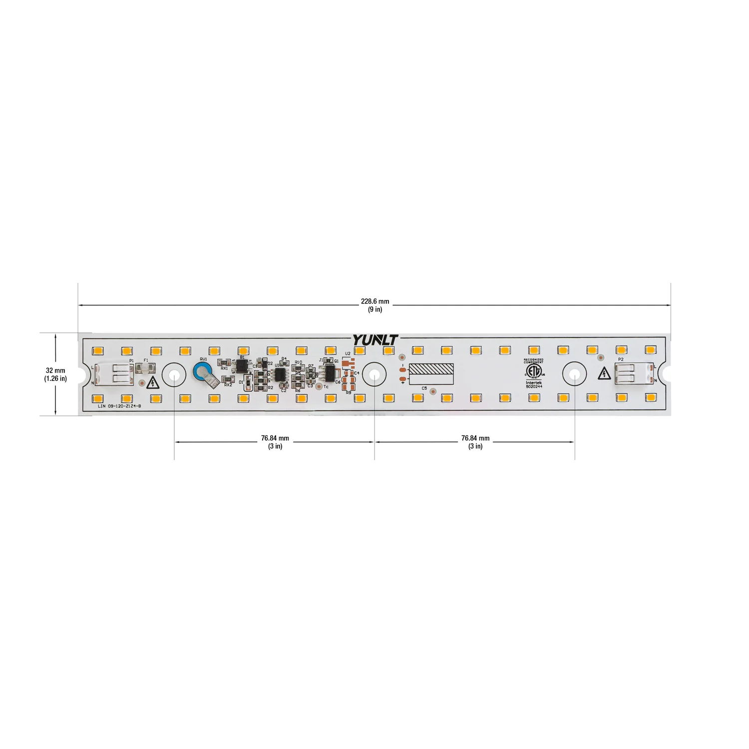 9 inch Linear LED Module Driverless Engine LIN 09-012W-930-120-S3-Z1B, 120V 12W 3000K(Warm White) - Image 2