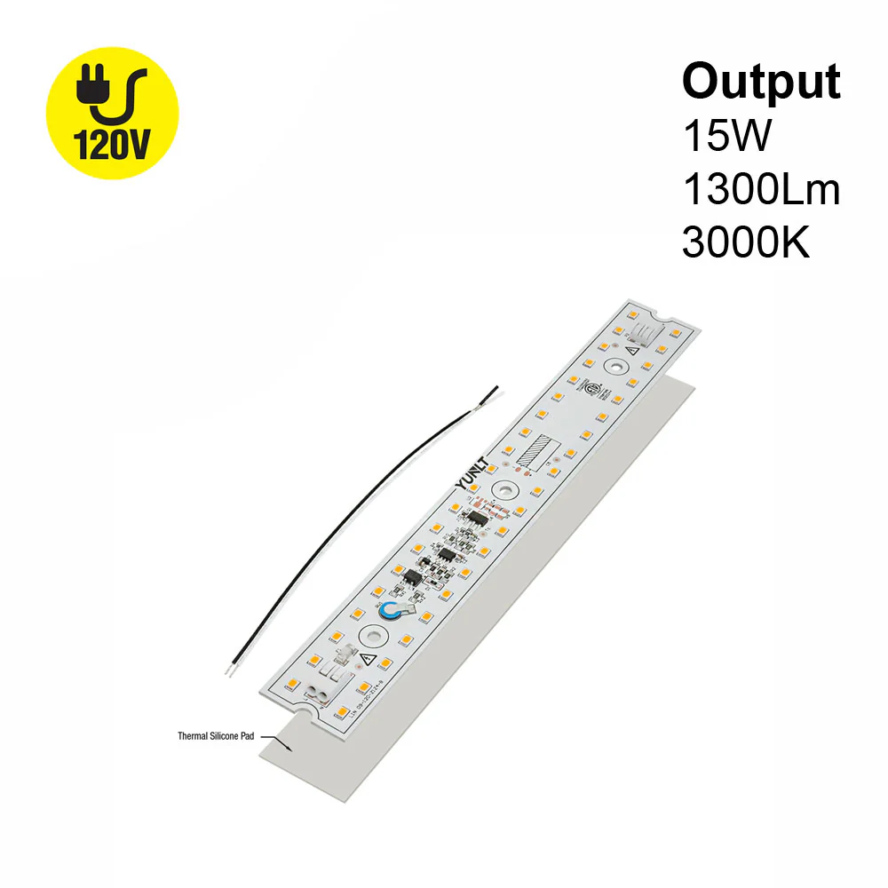 9 inch Linear LED Module Driverless Engine LIN 09-015W-930-120-S3-Z1B, 120V 15W 3000K(Warm White)