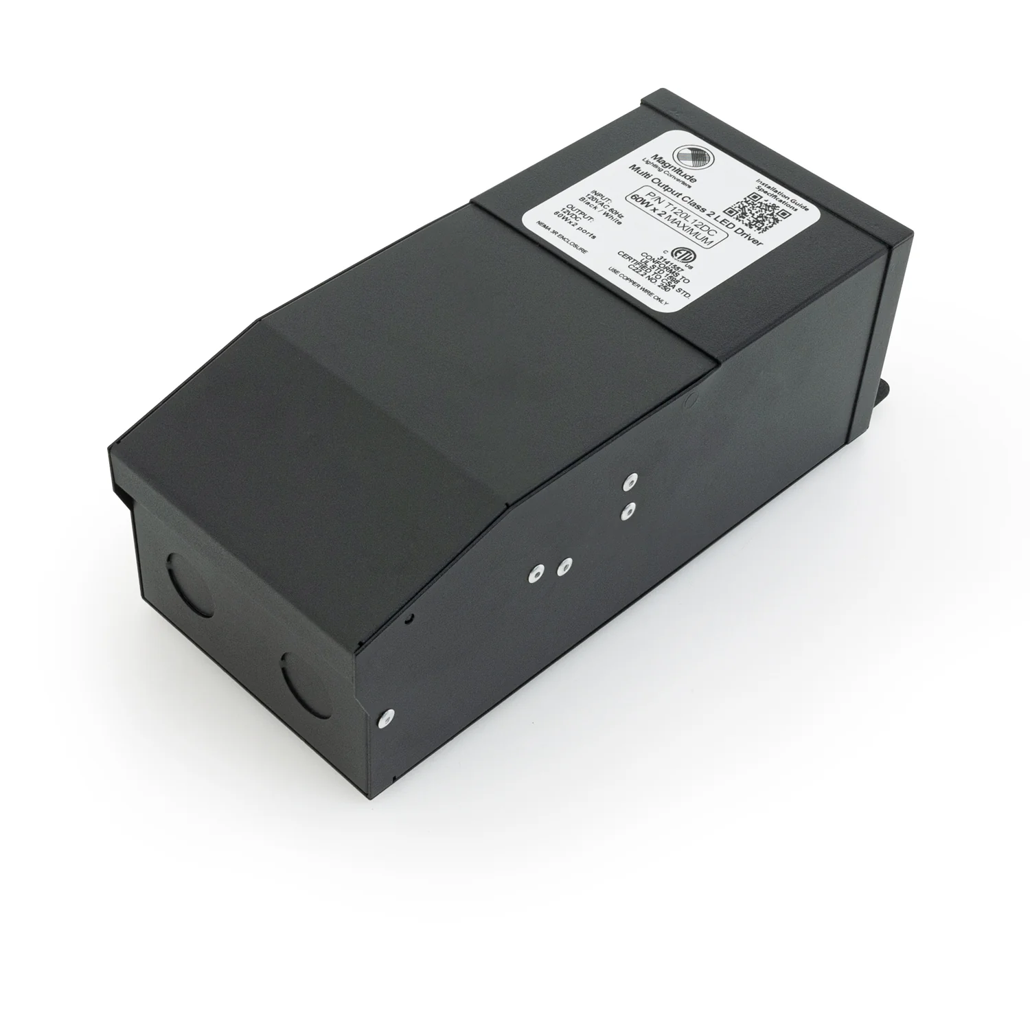 Magnitude Magnetic T120L 12DC Dimmable Constant Voltage LED Driver, 12V 2x60W - Image 6