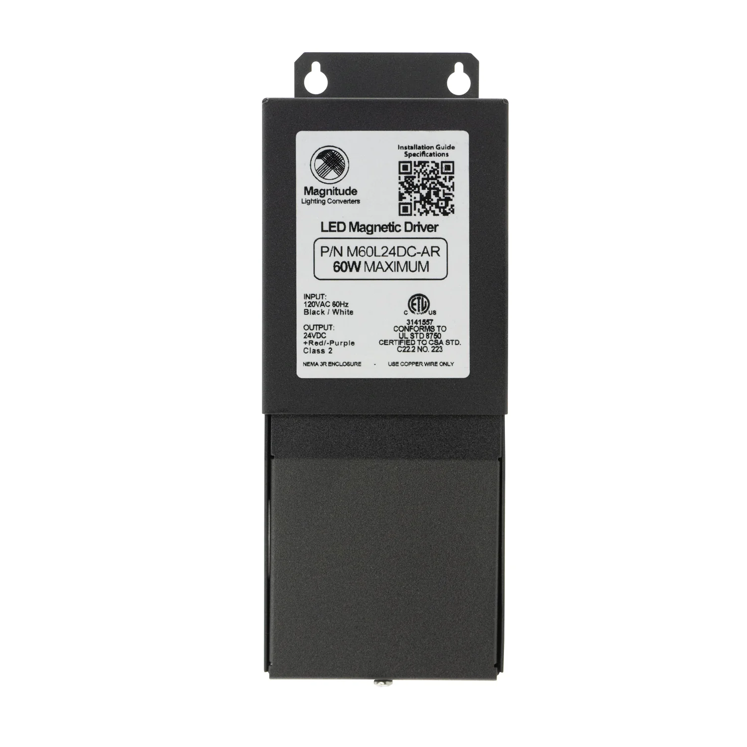 Magnitude Magnetic M60L 24DC-AR Dimmable Constant Voltage LED Driver, 24V 60W - Image 5