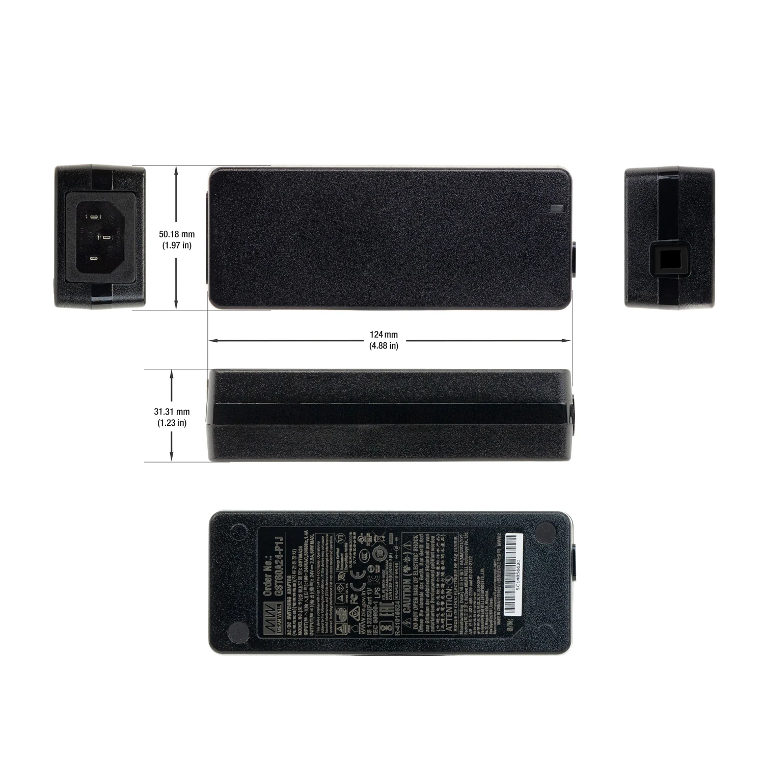 Mean Well GST60A24-P1J Non-Dimmable Plug-In LED Driver, 24V 2.5A 60W - Image 2