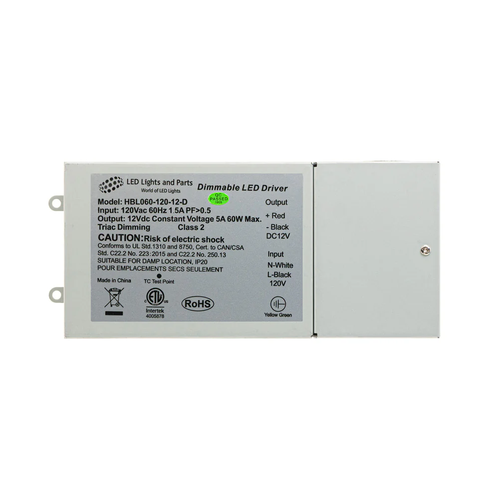HBL060-120-12-D Metal Case Constant Voltage LED Driver, 12V 5A 60W - Image 4