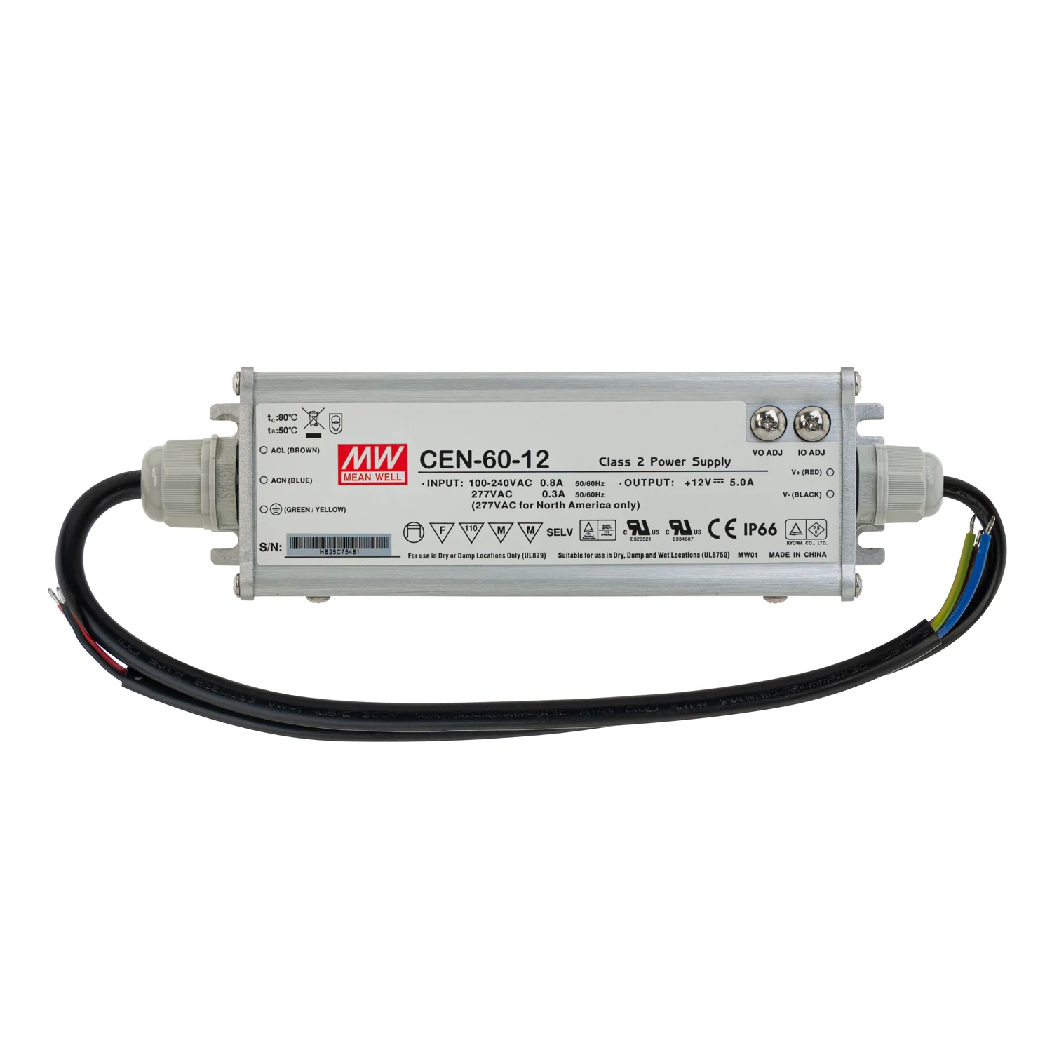 Mean Well CEN-60-12 Metal Case Non-Dimmable LED Driver, 12V 5A 60W - Image 4