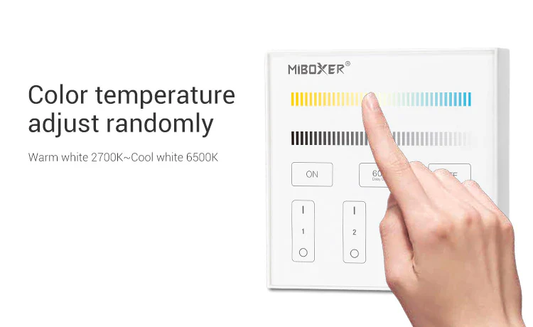 Mi-Light B2 4-Zone Adjustable Color Temperature Panel Remote Controller - Image 4