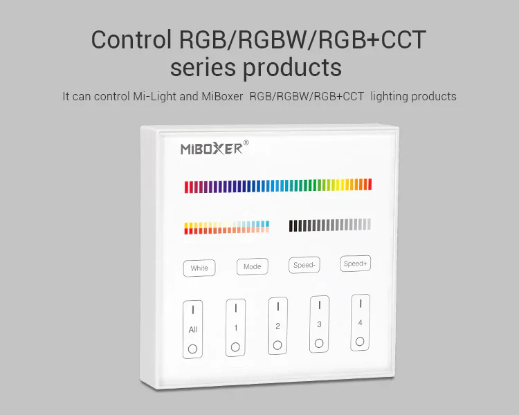 Mi-Light B4 4-Zone RGB+CCT Smart Touch Panel Remote Controller - Image 4