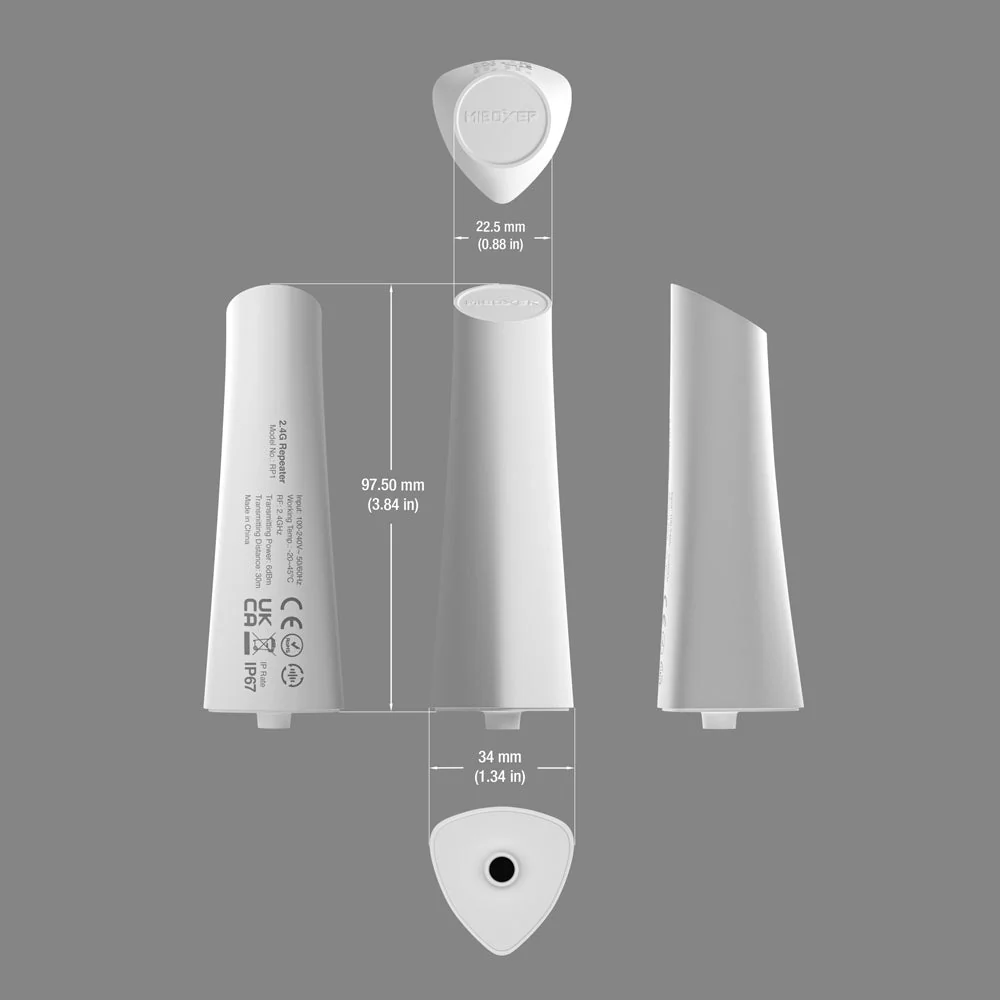 MiBoxer RP1 2.4G RF signal repeater with extension up to 30m for remote controls and receivers - Image 2