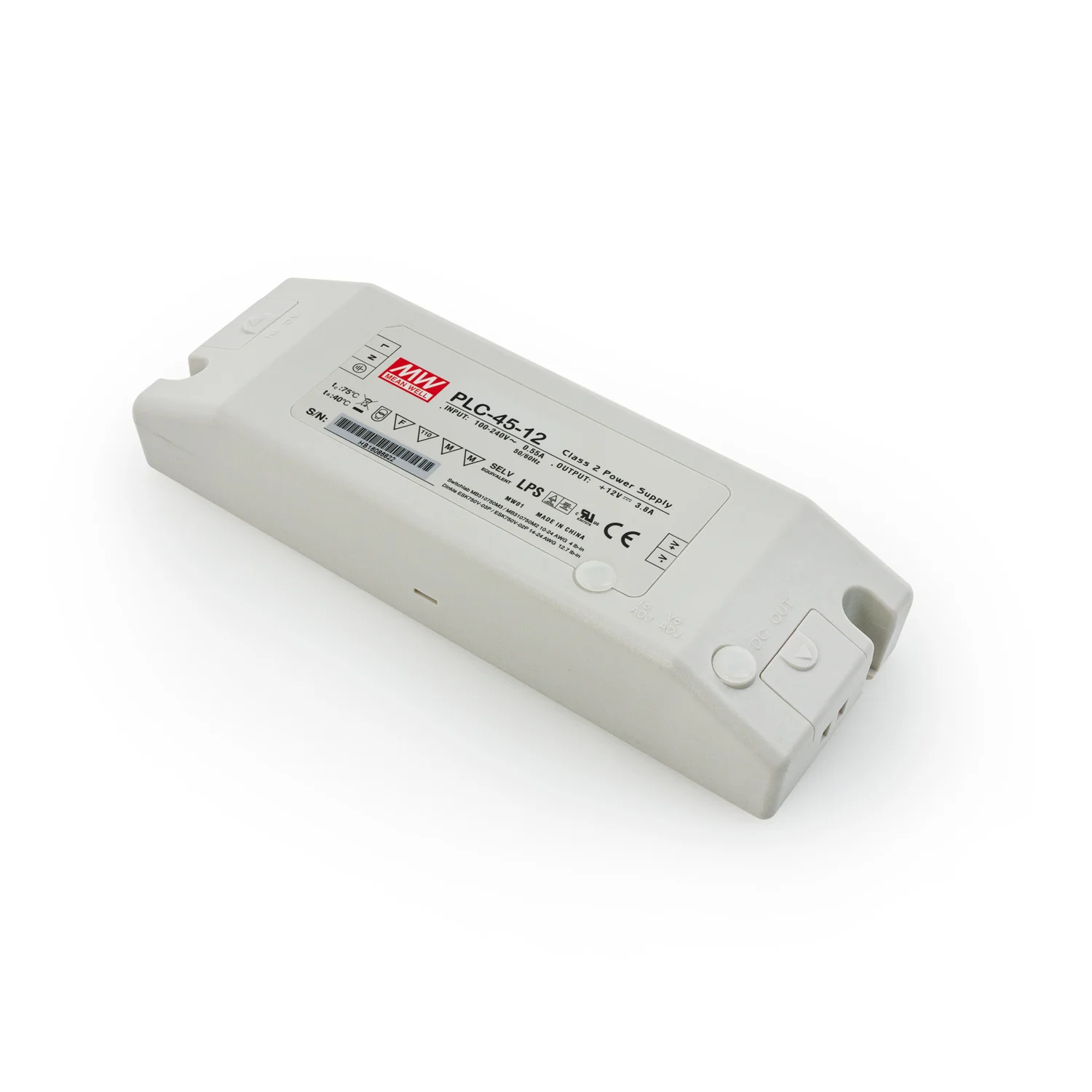 Mean Well PLC-45-12 Non-Dimmable LED Driver, 12V 3.8A 45W - Image 5