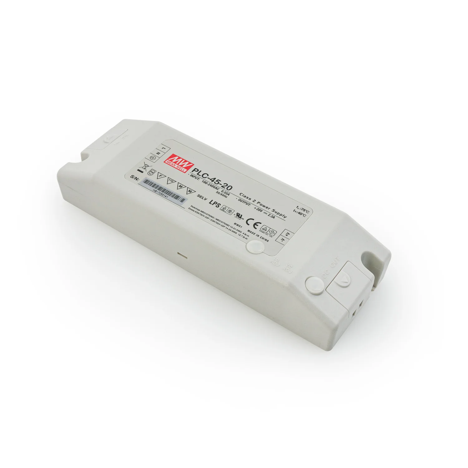 Mean Well PLC-45-20 Non-Dimmable LED Driver, 20V 2.3A 45W - Image 5