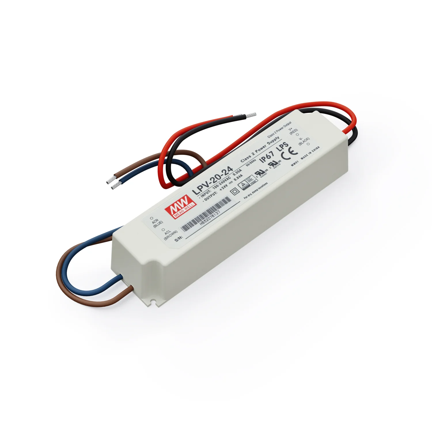Mean Well LPV-20-24 Non-Dimmable LED Driver, 24V 0.83A 20W - Image 3