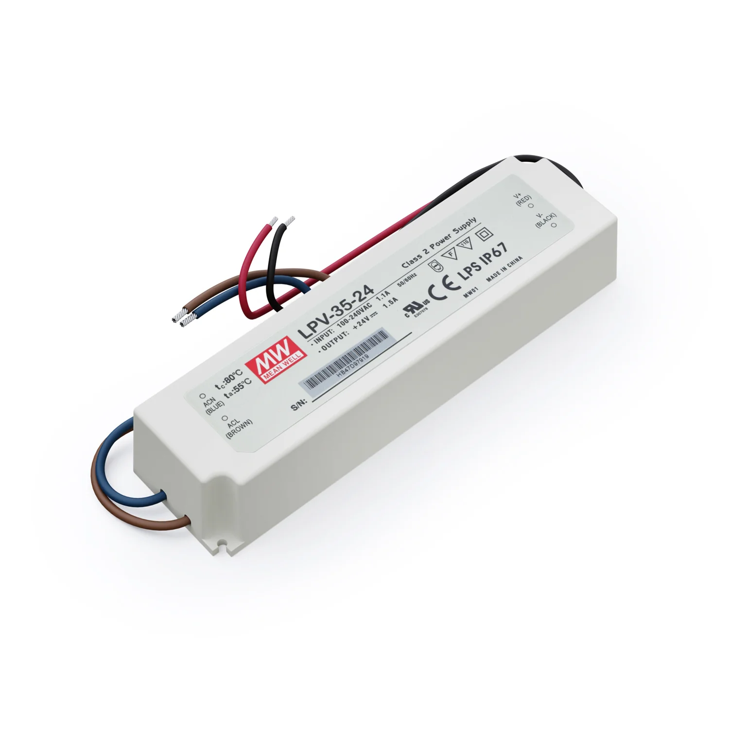 Mean Well LPV-35-24 Non-Dimmable LED Driver, 24V 1.5A 35W - Image 2