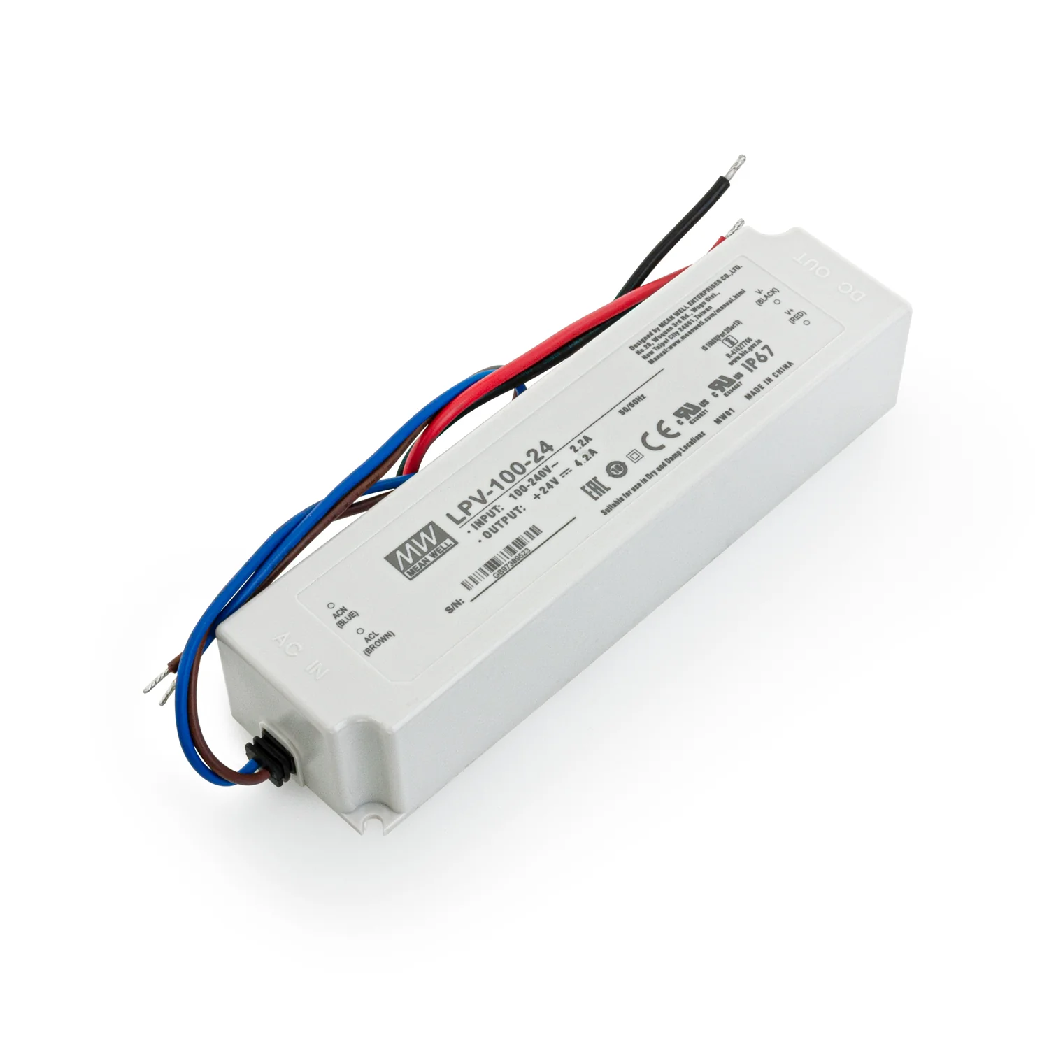 Mean Well LPV-100-24 Non-Dimmable LED Driver, 24V 4.2A 100W - Image 3