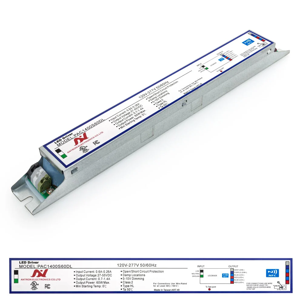 ANTRON PAC1400S60DL Constant Current Programmable LED Driver with Custom Output Current 700-1400mA 27-55V 60W max - Image 3