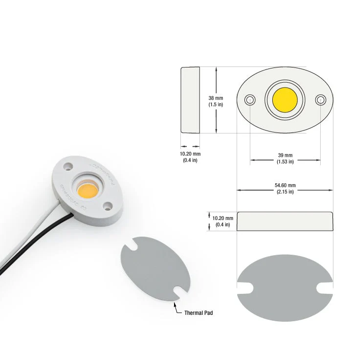 CBAC-84-30135-120V-27 COB Paragon LED Module with GPH48135AC LED Holder, 120V 16W 2700K (Soft White) - Image 2